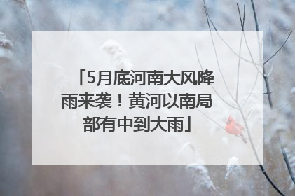 5月底河南大风降雨来袭！黄河以南局部有中到大雨