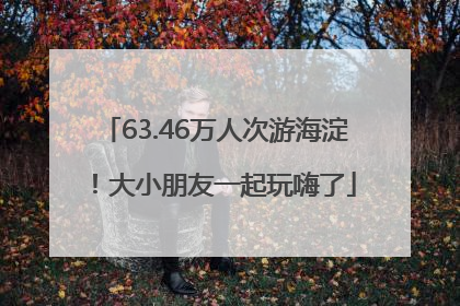 63.46万人次游海淀！大小朋友一起玩嗨了