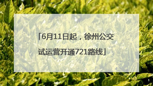 6月11日起，徐州公交试运营开通721路线