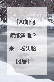 AI如何赋能管理？来一场头脑风暴